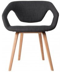 Fotel/Krzesło FLEXBACK Zuiver ciemnoszary jasne nogi
