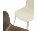 Krzesło drewniane na stalowych nogach VISU SLED BASE CHAIR Muuto - ciemnobrązowe/ nogi w kolorze czarnym