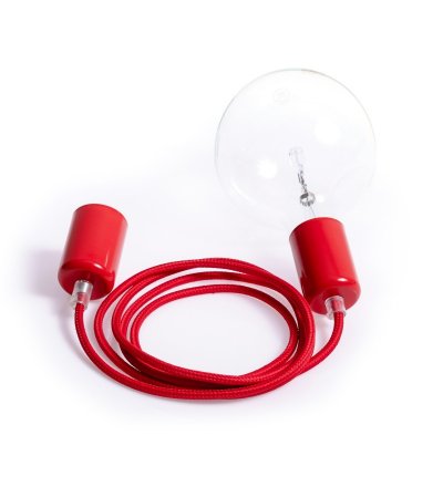 Lampa Loft Metal Line Kolorowe Kable - czerwone chilli
