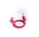 Lampa Loft Metal Line Kolorowe Kable - różowa piwonia