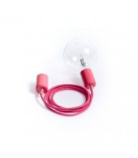 Lampa Loft Metal Line Kolorowe Kable - różowa piwonia