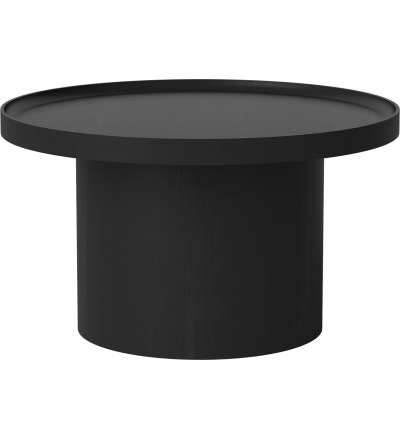 Stolik kawowy Plateau Bolia - Ø74 cm, bejcowany na czarno dąb lakierowany