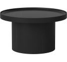 Stolik kawowy Plateau Bolia - Ø61 cm, bejcowany na czarno dąb lakierowany