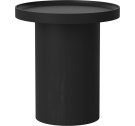 Stolik kawowy Plateau Bolia - Ø48 cm, bejcowany na czarno dąb lakierowany