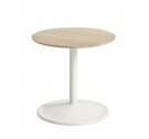 Stolik Soft Side Table - Ø41 cm H40 cm, lita dębina/ off-white