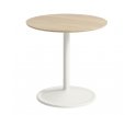 Stolik Soft Side Table - Ø48 cm H48 cm, lita dębina/ off-white