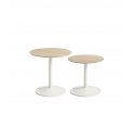 Stolik Soft Side Table - Ø41 cm H48 cm, lita dębina/ off-white