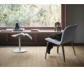 Stolik Soft Side Table - Ø48 cm H40 cm, przydymiona lita dębina/ czarna podstawa