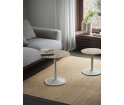 Stolik Soft Side Table - Ø41 cm H40 cm, przydymiona lita dębina/ czarna podstawa