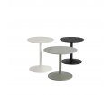 Stolik Soft Side Table - Ø48 cm H40 cm, przydymiona lita dębina/ czarna podstawa