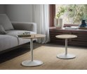 Stolik Soft Side Table - Ø41 cm H48 cm, przydymiona lita dębina/ czarna podstawa
