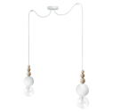 Lampa Loft Bala 2 Kolorowe Kable - biała strukturalna, kabel w oplocie biała perła