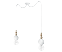 Lampa Loft Bala 2 Kolorowe Kable - biała strukturalna, kabel w oplocie biała perła