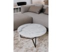 Stolik kawowy Oval Un'common - 3 wielkości, biały marmurowy blat Carrara/ czarna podstawa