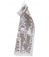 Lniano-bawełniany ręcznik METSIKKO Lapuan Kankurit -  48 x 70 cm, brązowo-biały