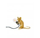 Lampa Mouse Gold Seletti - wersja siedząca, złota, kabel USB