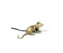 Lampa Mouse Gold Seletti - wersja leżąca, złota, kabel USB