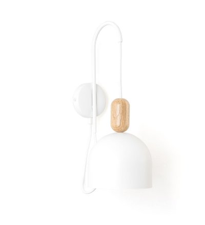Lampa ścienna / Kinkiet Loft Ovoi biały z kablem w oplocie - różne kolory