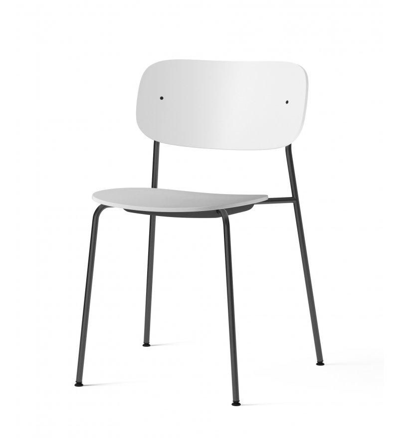 Krzesło Co Dining Audo Copenhagen (dawniej Menu) - wersja z tworzywa, bez podłokietników, czarno-biała