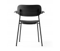 Krzesło Co Dining Menu - wersja czarny dąb/ czarny stelaż, z podłokietnikami