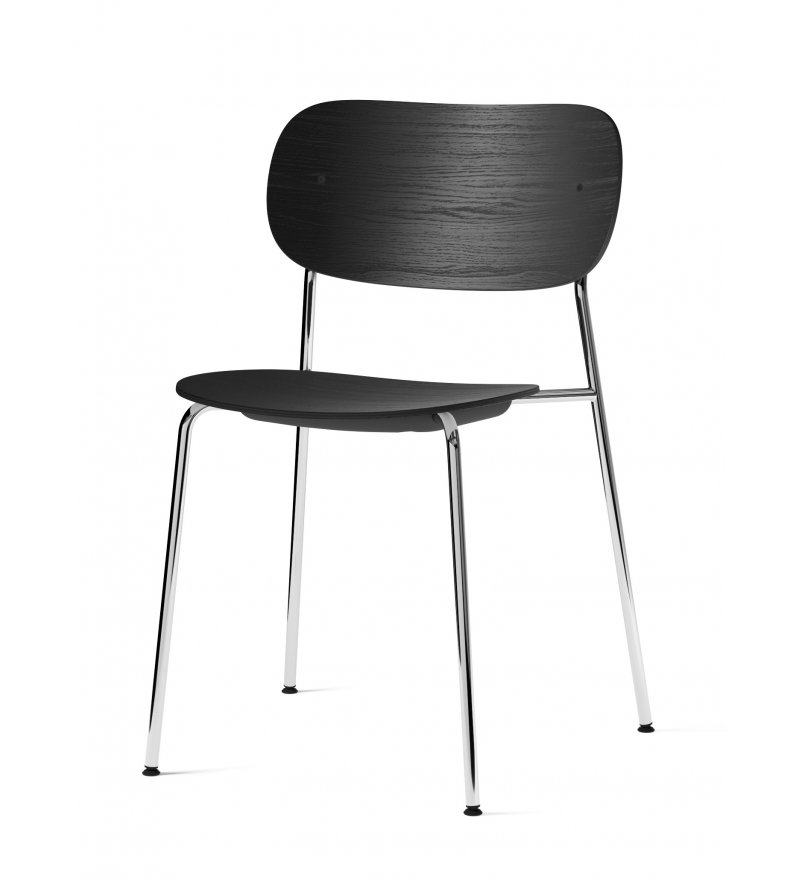 Krzesło Co Dining Audo Copenhagen (dawniej Menu) - wersja czarny dąb/ chromowany stelaż, bez podłokietników