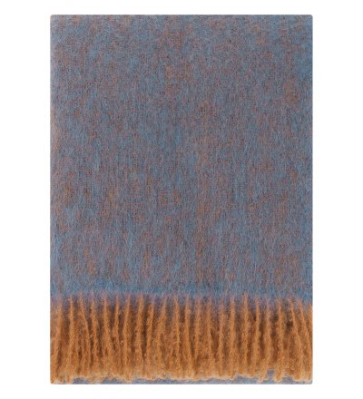 Pled moherowy REVONTULI Lapuan Kankurit -  130 x  170 cm, rust - denim blue