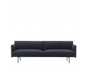 Sofa 3-osobowa OUTLINE MUUTO - czarna podstawa, tkanina Vidar 554