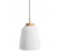 Lampa wisząca Campa Bolia - Ø27 cm, biała z mosiężnym detalem
