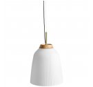 Lampa wisząca Campa Bolia - Ø35 cm, biała z mosiężnym detalem