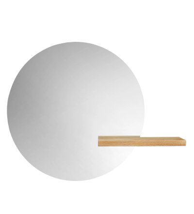 Lustro Shift Bolia - rozmiar M, okrągłe / dębina olejowana na biało