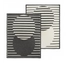 Pled Black Sun TRIMM- czarno-biały, 190 x 140 cm