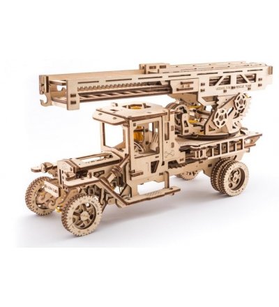 Straż Pożarna UGEARS - drewniany model mechaniczny, do składania