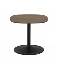 Stolik Soft Side Table - 45x45 cm H40 cm, przydymiona lita dębina/ czarna podstawa