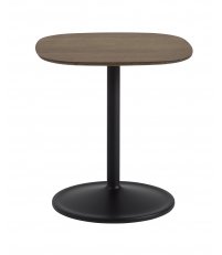 Stolik Soft Side Table - 45x45 cm H48 cm, przydymiona lita dębina/ czarna podstawa