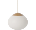 Lampa wisząca Acorn Bolia - Ø21 cm, białe szkło/ olejowany dąb
