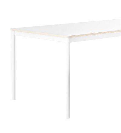 Stół BASE TABLE 140 x 80 cm MUUTO - biały laminat + rant ze sklejki