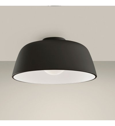 Plafon Miso LEDS C4 - Ø43,3 cm, czarny z białym wnętrzem