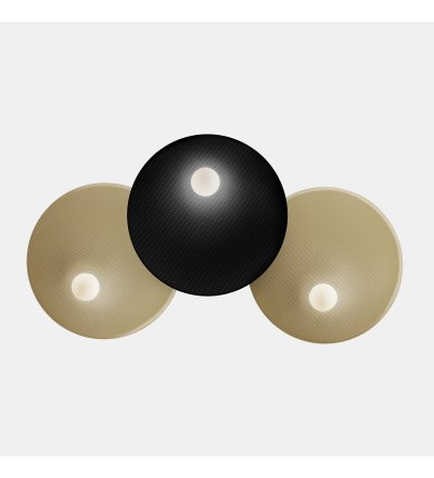 Kinkiet Trip LEDS C4 - potrójny, Ø46/Ø46/Ø46 cm, czarno-złoty