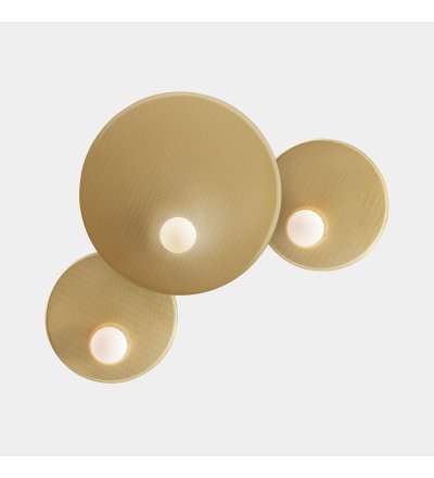 Kinkiet Trip LEDS C4 - potrójny, Ø30/Ø46/Ø30 cm, złoty