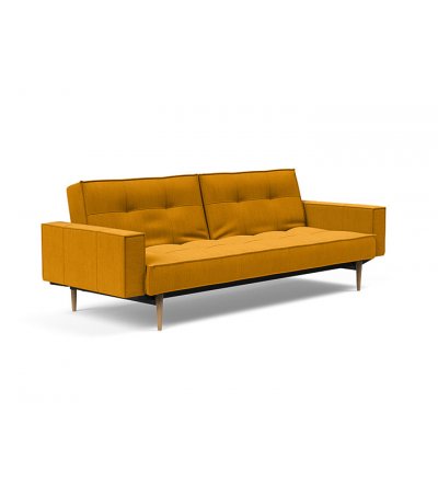 Sofa z funkcją spania Splitback Styletto Innovation Living - tkanina Dessin 507 Elegance, Burned curry