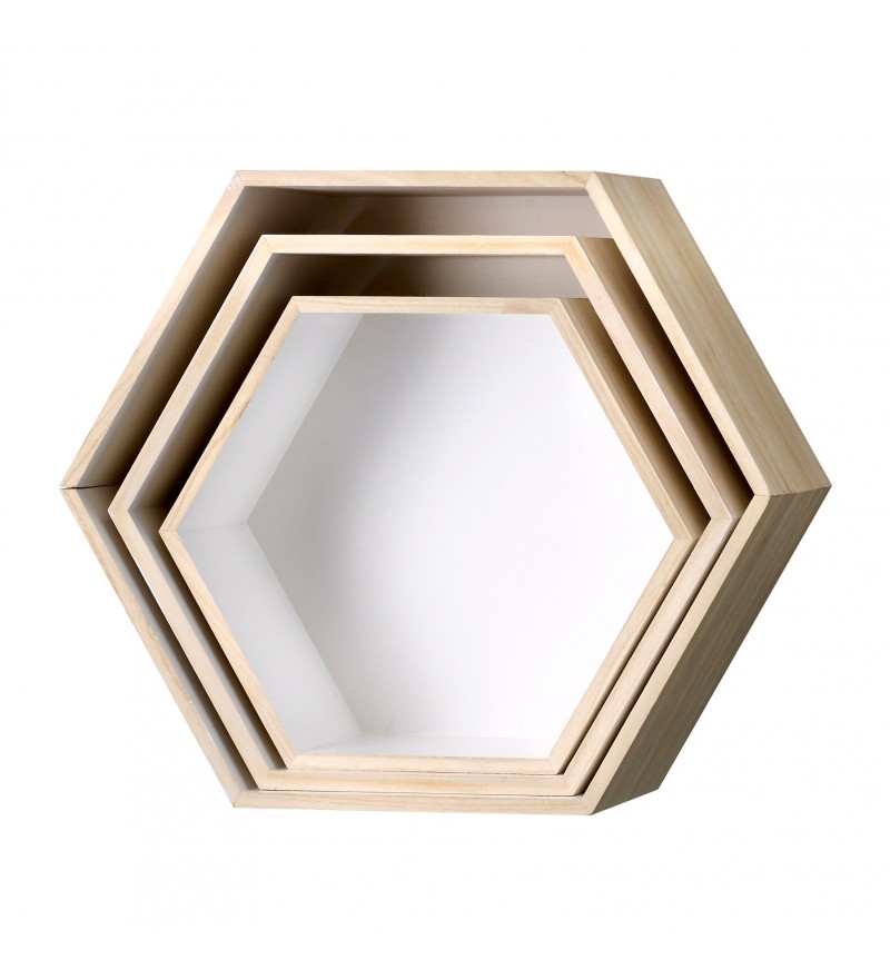 Półki drewniane Hexagon Bloomingville, Pufa Design